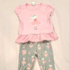 Gymboree Mouse Ballerina Top & Leggings Set